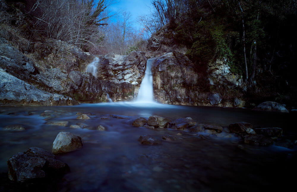 Picture of local waterfall & pool in winter