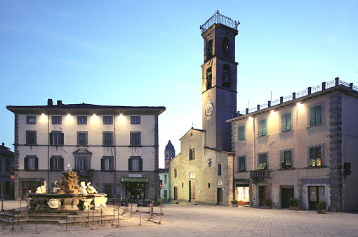 Piazza Vittorio Emanuele II, church and fountain